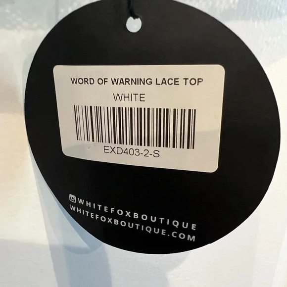 White Fox Word of Warning Lace Top - Picture 2 of 5